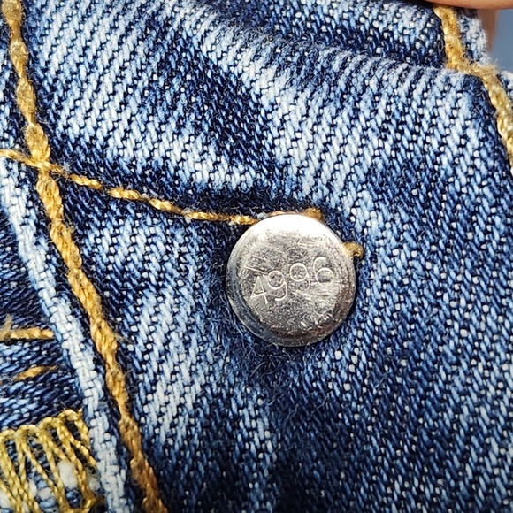 Levis 501 Original Fit Straight Jeans Wash Blue Denim Button Fly 32x29 Mens - Picture 5 of 10